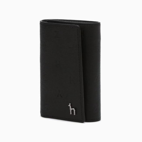 헤지스 블랙 음각패턴 소가죽 키지갑 HJWA5E566BK
