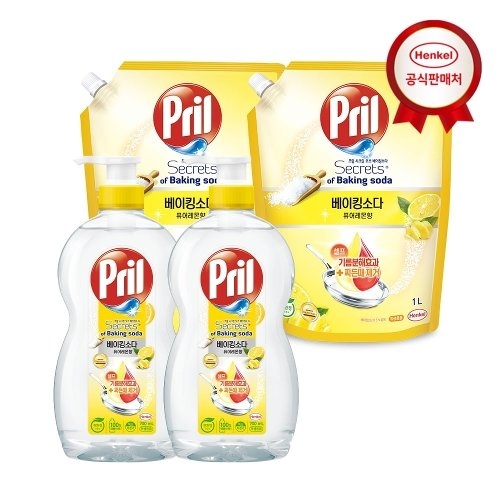 프릴 맑은식초 주방세제 상큼한 라임 700ml + 리필 1L