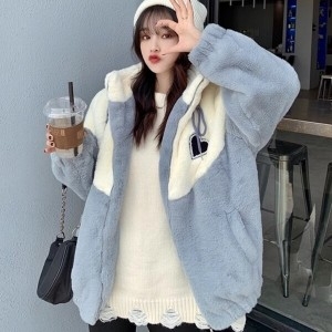 리빌모아 여자 하트 양털 플리스 집업 자켓 JSW-JKW-SP0000CSL-하늘색