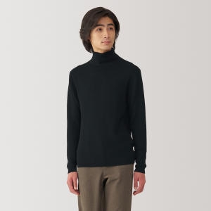 MUJI 남성 워셔블 울 리브 터틀넥 스웨터 AA0Q0A4A
