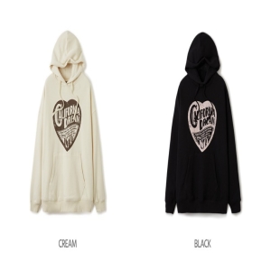 후아유 Heart Stamp Hoodie Loose Fit WHMHE4T91F