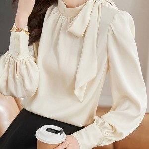 리빌모아 여자 블링 리본 타이 긴팔 블라우스 JSW-BLA-P0000CSS