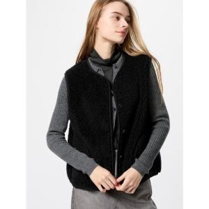 유니클로 여성 라이트 보아 플리스 조끼 베스트 털조끼 블랙 477057