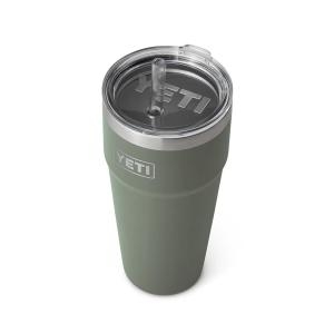 예띠  YETI Rambler 767.1g 26온스 빨대 컵 진공 단열 뚜껑이 있는 스테인리스 스틸 캠프 그린 522369