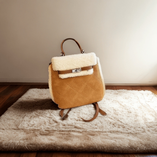 오즈웨어 빈티지 양털 OZB011 백팩 토트백 휴대용 브라운