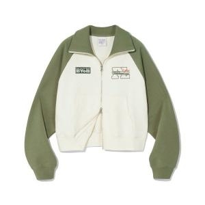 코드그라피 CODEGRAPHY 우먼 크롭 배색 카라 집업_크림 CBCFWTC082CR 559794