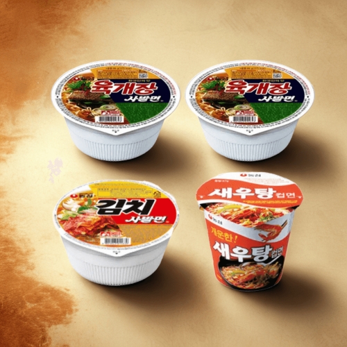 농심  육개장사발면12개 + 김치사발면6개 + 새우탕컵면6개