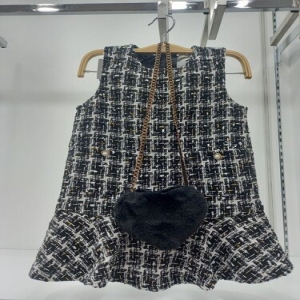 리틀밥독 바비디부 논현점 키즈 아동 여아 가을 원피스 W 블랙트위드 원피스 H243MOP03 블랙 100