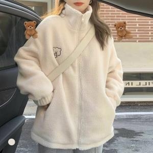 KARRA 플리스와이드베어자수점퍼_A4W0148