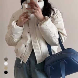 KARRA 카라 글로시가죽터치패딩_A4W0118