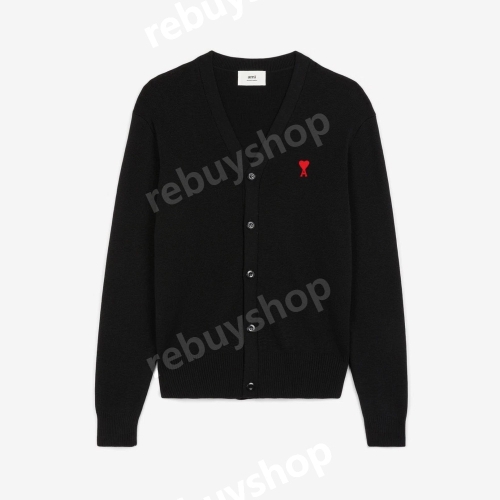 아미 국내판 스몰 하트 로고 울 가디건 블랙 BF/HKC001-001-001