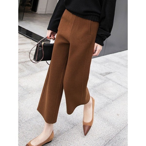 에꼴드파리 카라멜 9부 모직팬츠_F4XWPB001Z