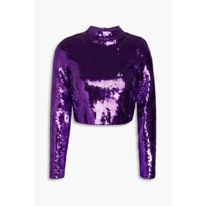 산드로 크롭 sequined 립드-니트 탑 퍼플 755166