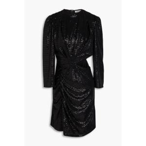 산드로 컷아웃 sequined 립드-니트 미디 드레스 블랙 755203