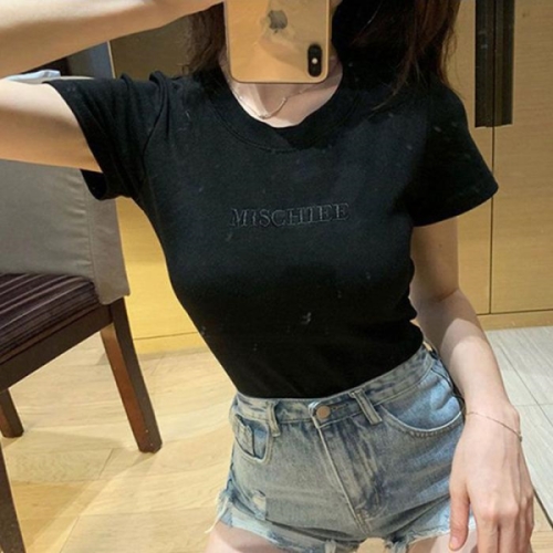 오노마 ONM 영어 자수 티셔츠 여름 캐주얼룩 일반핏 여친룩 20256594