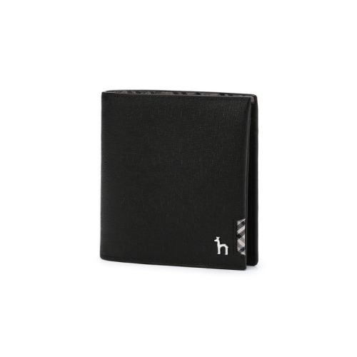 헤지스 남성 체크장식 소가죽 중지갑_HJWA5E295BK