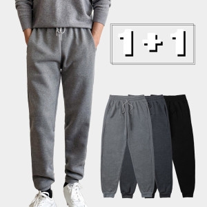 파라고나 1+1 남여공용 기모 트레이닝 조거 팬츠 끈밴딩 겨울 바지 보온 기모 바지 24P402