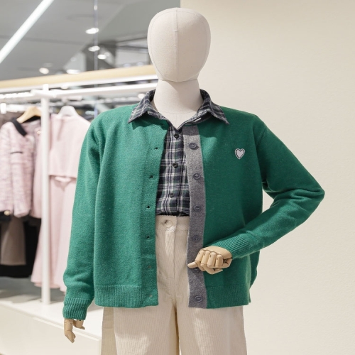 스위트숲 숲 라인배색 하트 포인트 가디건 SACGD8Q