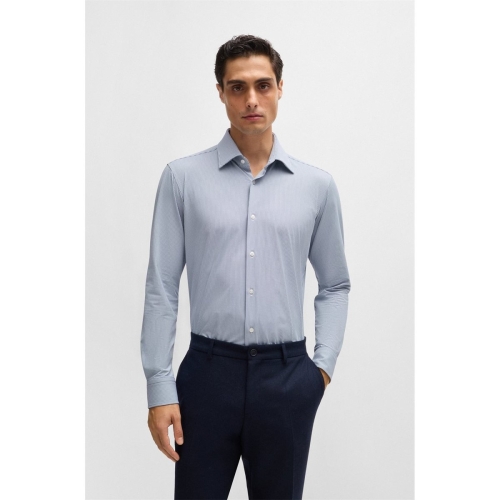 보스 브랜드관 WI24 레귤러핏 켄트 카라 비즈니스 셔츠 다크 블루 50527514404