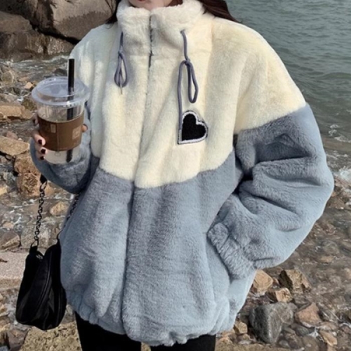 하트 포인트 양털 플리스 자켓 캐주얼 점퍼 23550163
