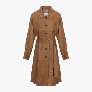 에스쏠레지아 S쏠레지아 트렌치형 양가죽 롱자켓 SOO9XJK070-NY