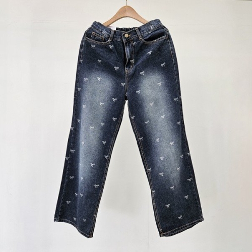 아이우먼 빅사이즈 410 리본데님와이드밴딩팬츠 DDOS956