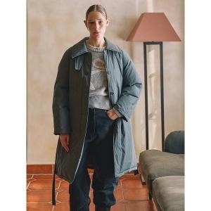 올리브데올리브 여성 벨티드 하프 발마칸 구스 다운 점퍼 OP4WMA67