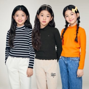 타미힐피거 모크넥 립 티셔츠 3종 T42E7KKO220GT1