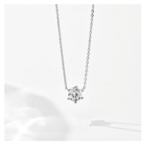 미니골드  14K 5부 클래식 6프롱 목걸이 NJUS4079