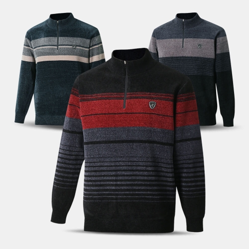 아즈바이 남성 기모 벨로아 반집업 니트 티셔츠 YDNT02 겨울