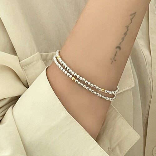 혼골드모아 골드모아 심플 실버볼 포인트 팔찌 1.87g