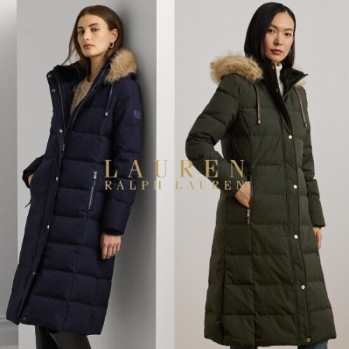 폴로랄프로렌 폴로 18272824 여자 인조모피 후드 롱 패딩 다운 자켓