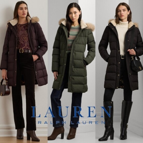폴로랄프로렌 폴로 18241291 여자 인조 모피 후드 롱 다운 패딩 자켓