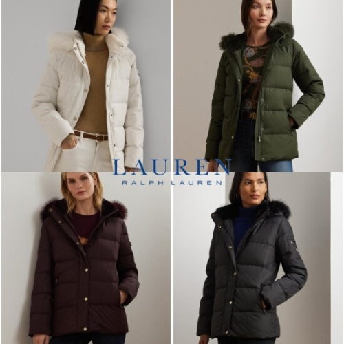 폴로랄프로렌 폴로 18241267 여자 인조 모피 후드 다운 패딩 자켓