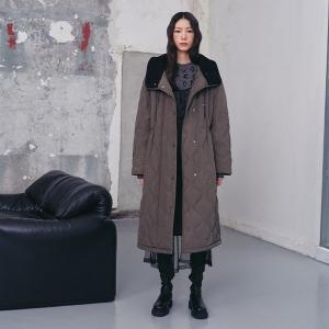 LAP 여성 웰론 뽀글이 후드 롱패딩 점퍼 AQ4PDA67