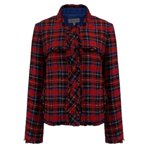 조순희 펠리체조수니 레드 체크 자카드 자켓 FMWJ452