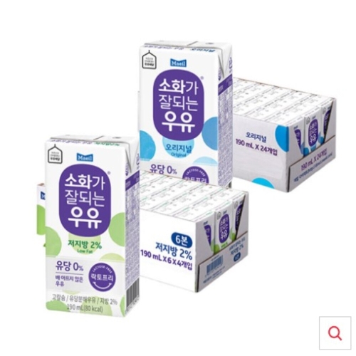 매일유업 소화가 잘되는 우유 오리지널 + 저지방 190ml