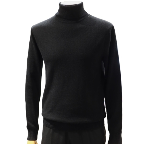 바쏘옴므 F/W 블랙 울 캐시미어 목폴라 니트 BSY4WN82ABK