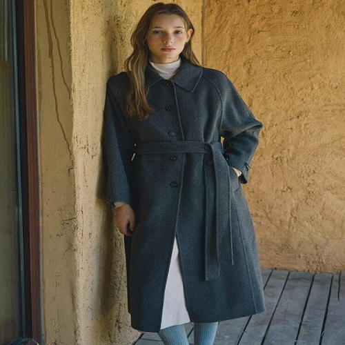 올리브데올리브 여성 벨티드 울혼방 핸드메이드 맥코트 OW4WHA530