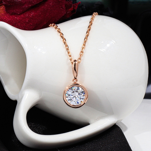 샤밍주얼리  1캐럿 다이아 목걸이 랩 GIA 모티브 베젤 펜던트