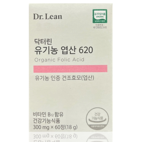 닥터린 유기농 엽산 620 300mg 60정