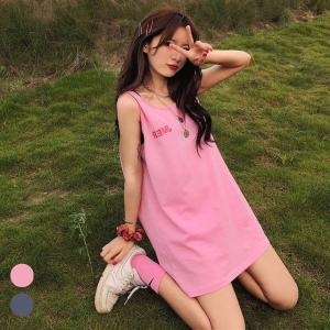 핑크 여성 나시 민소매티 민소매 롱 그레이 WF54FB1