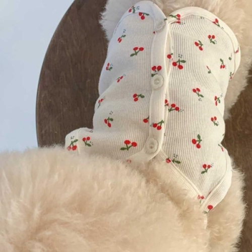 라일리 Rly 애견 데일리 가디건 봄 여름 나시 체리 패턴 실내 옷 23581371