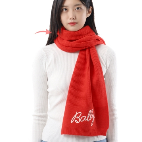 발리 WSC03BWO039-U3A7 로고 자수 울 스카프