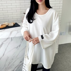 아이우먼 빅사이즈 409 베이직유넥소매라벨티 DILG400