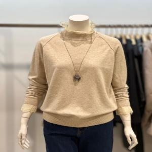 벨라디터치 V9E4KT37 레이스포인트 반넥 니트티