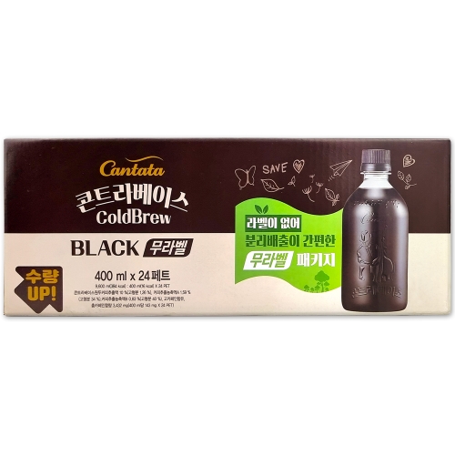 롯데칠성음료  칸타타 콘트라베이스 콜드브루 ECO 400ml