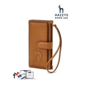 헤지스 액세서리 가방 HIHO5E253W2_여성 브라운 가죽 엠보 퍼피 스트랩 장지