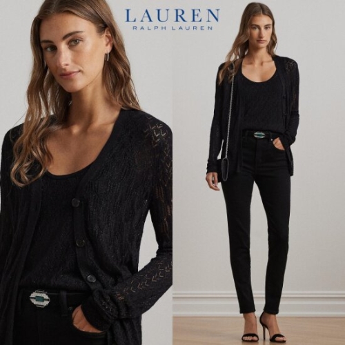 폴로랄프로렌 폴로 19427904 여자 진주단추 포인트 텔 니트 가디건
