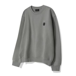 에센셜 해시태그로고 기모 맨투맨 BA244RM001_WK